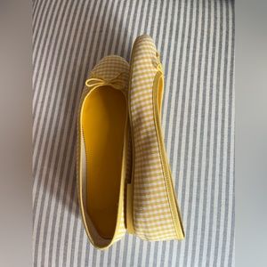 J.Crew. Yellow gingham flats